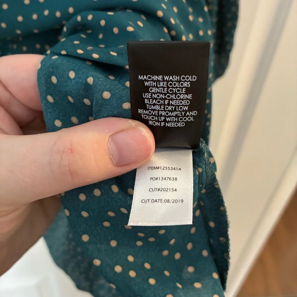 Torrid Teal Dotted Blouse - Picture 7 of 13